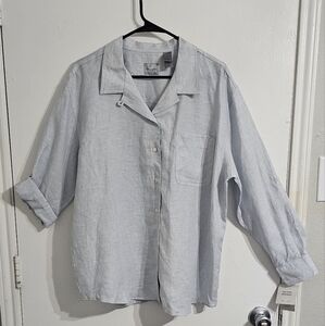Emma James Light Gray‎ Casual Button Down Shirt